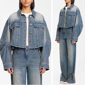 BEST Acler Otham Denim Jacket Causal Cropped